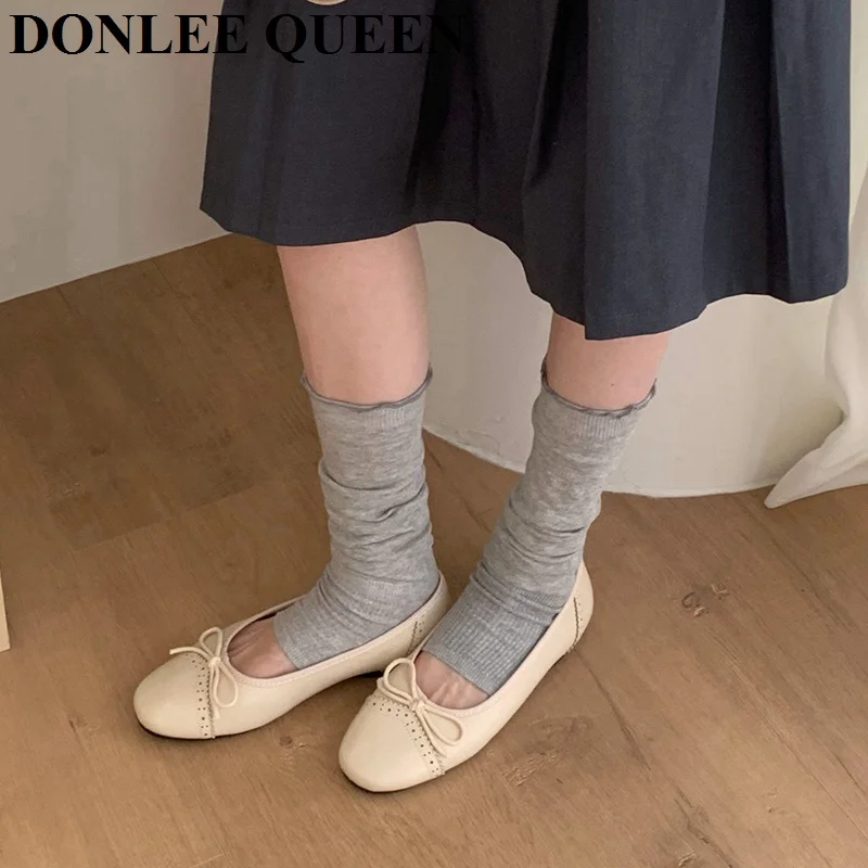 Classic Female Flats Ballerina Shoes Women Fashion Brand Round Toe Ballet Bow Knot Shallow Moccasin Slip On Loafer Big size Muje