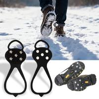 Teeth Anti-Slip Ice Gripper Shoes Boot Hiking Ice Climbing Shoe Spikes Chain Crampons Cover Non-Slip Outdoor Hiking Shoes Cove