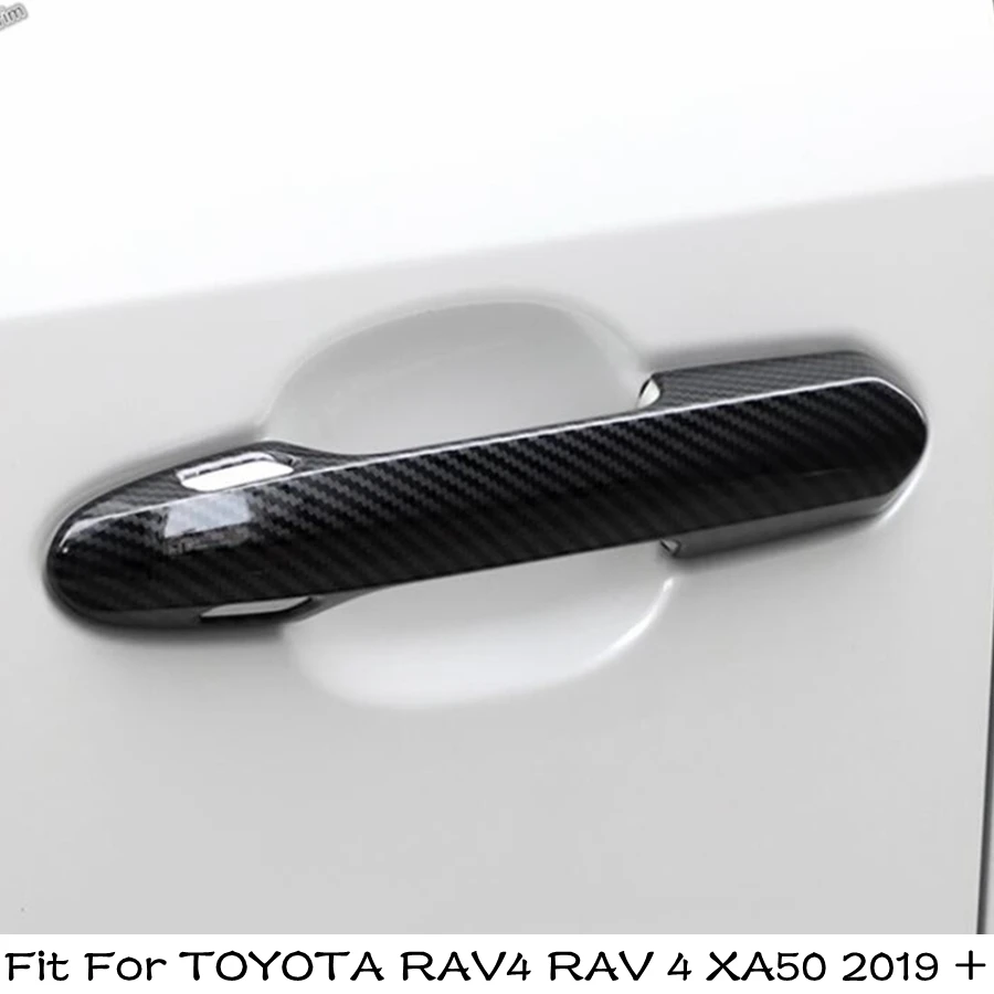 

Chrome Side Door Pull Doorknob Handle Decoration Cap Cover Trim 4PCS For TOYOTA RAV4 RAV 4 XA50 2019 - 2024 ABS Exterior Parts