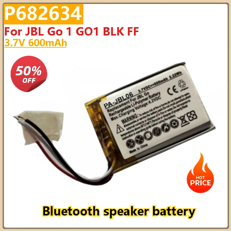 

P682634 3.7V 600mAh Replacement Battery For JBL Go 1 GO1 BLK FF Bluetooth Speaker Brand New High Quality