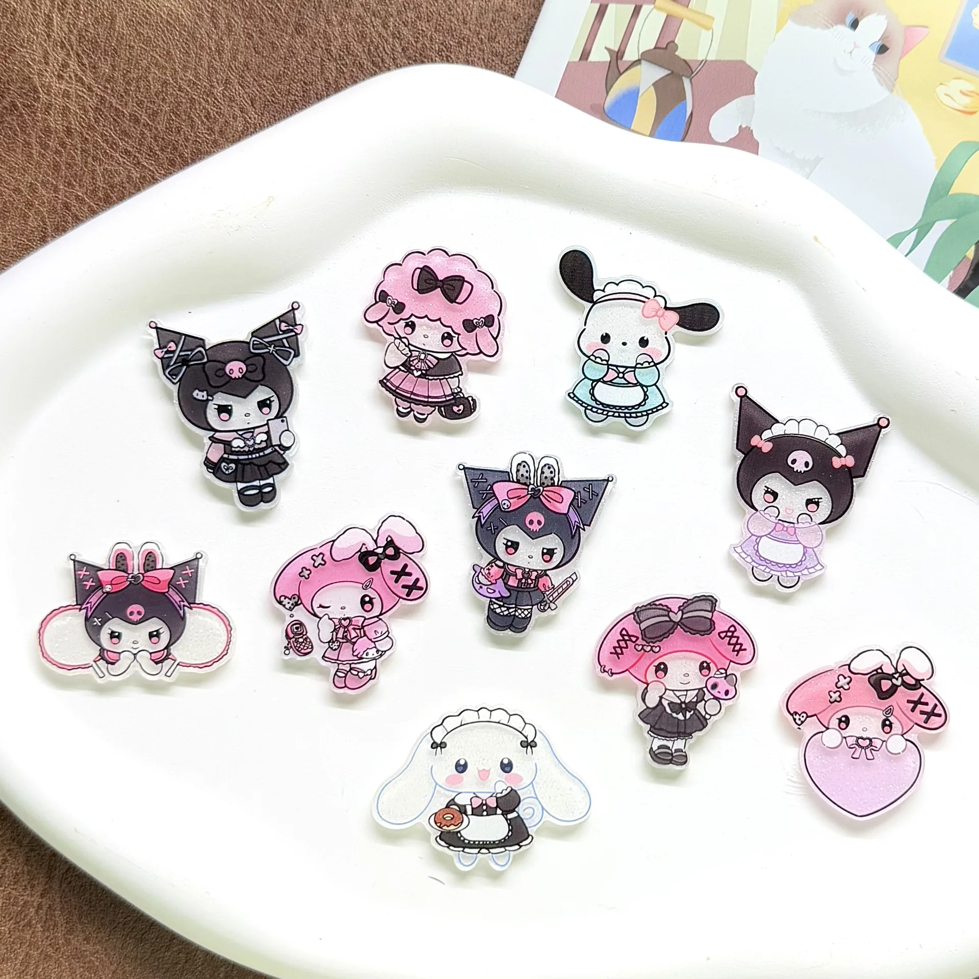 

Miniso акриловая мультяшная милая супер милая нашивка Sanrio Diy шпилька брошь значок нашивка на холодильник ювелирные аксессуары