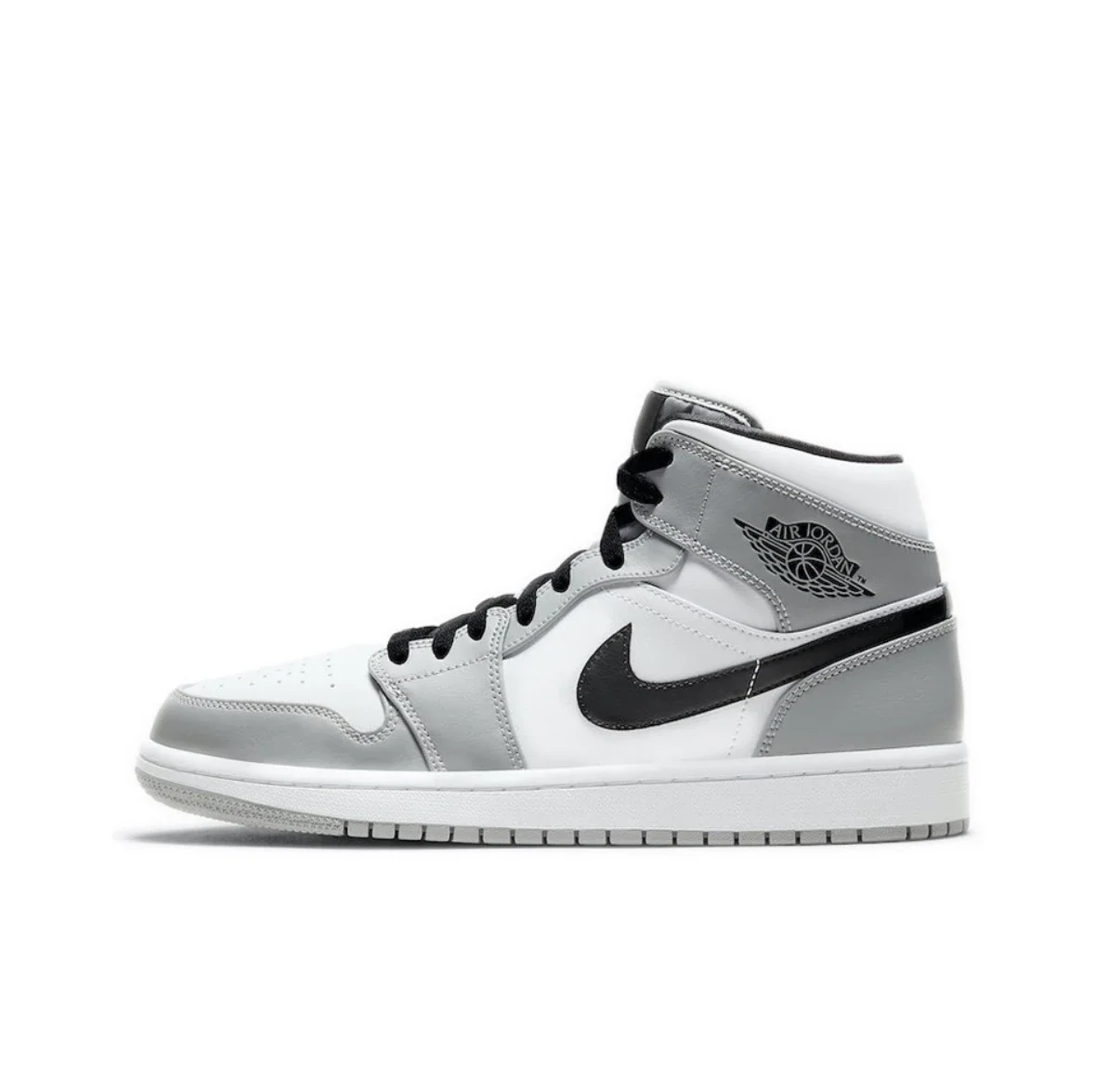 Original Air Jordan 1 Retro Mid Light Smoke Grey Basketball Shoes For Men's Women's Classics Outdoor Sports Sneakers