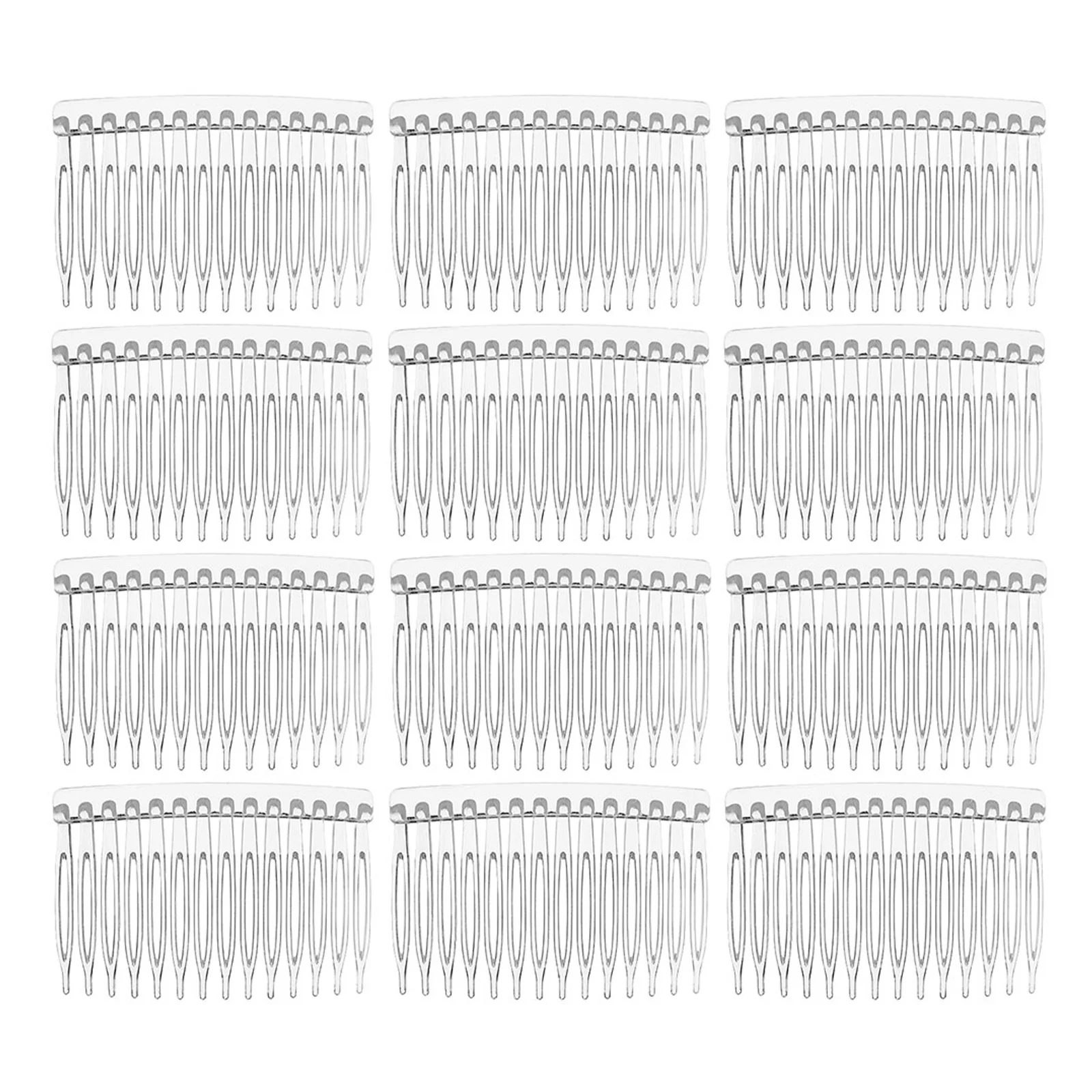 50Pcs Clear Hair Combs Plastic Decorative Fine Tooth Bridal Updo Accessories Styling Clips Transparent Wedding Combs