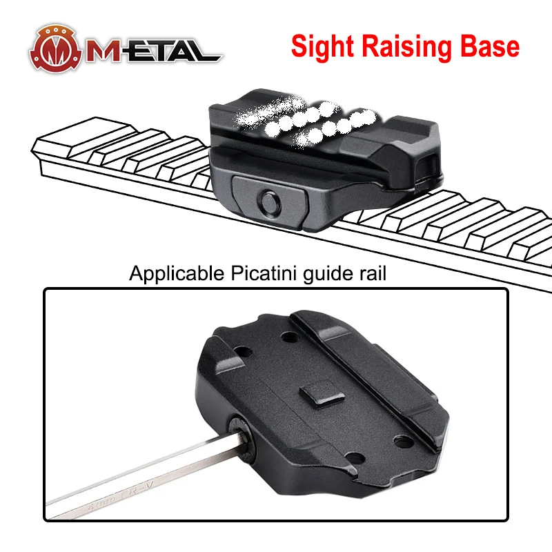 Tactical Metal Sight Mount Base Heighten Base For T Series Red Dot Sight Rise Bracket For 20MM Rail Hunting Airsoft Accessory