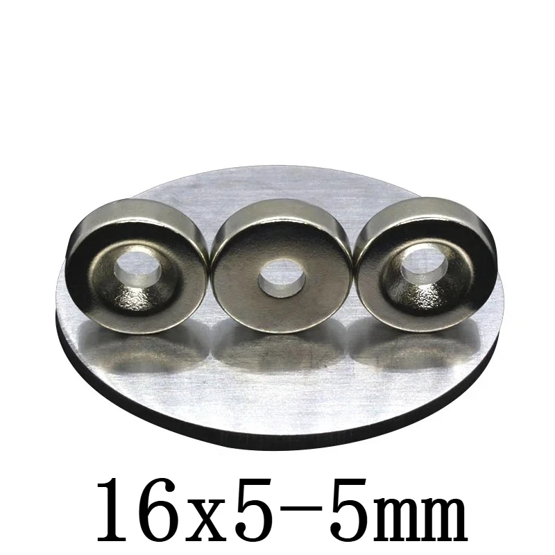 16x5-5mm Strong Magnet 16x5mm Hole 5mm Round Magnet for Home Refrigerators, Offices DIY