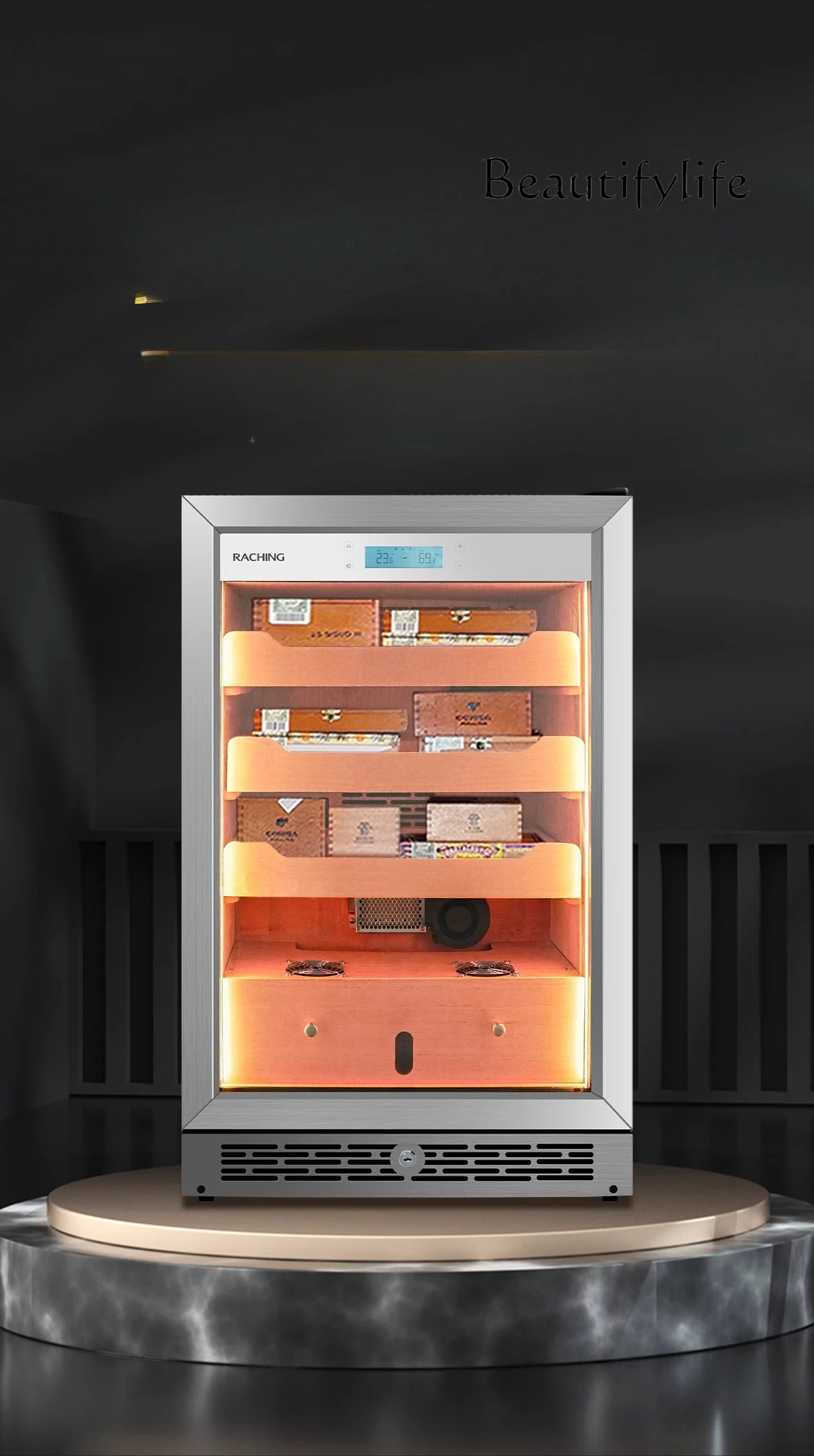 

Шкаф для сигар, компрессор, постоянная температура и влажность, бытовой шкаф для сигар из кедра, увлажняющий шкаф