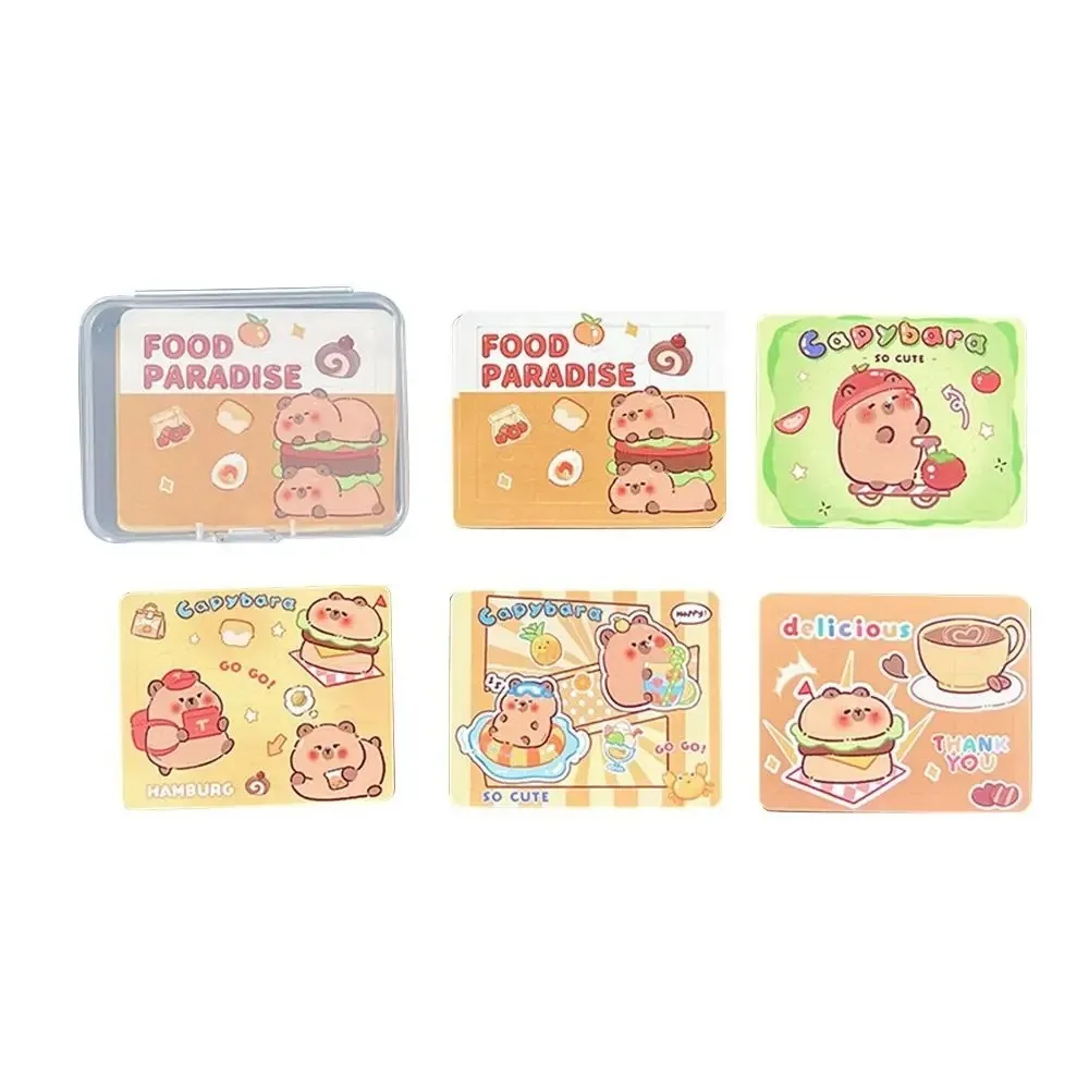 Mit Box Capybara Cartoon Puzzle Praktisches Spielzeug Papier Cartoon Mini Puzzle Spielzeug Kreatives einfaches Cartoon Puzzlespiel Partyspiel