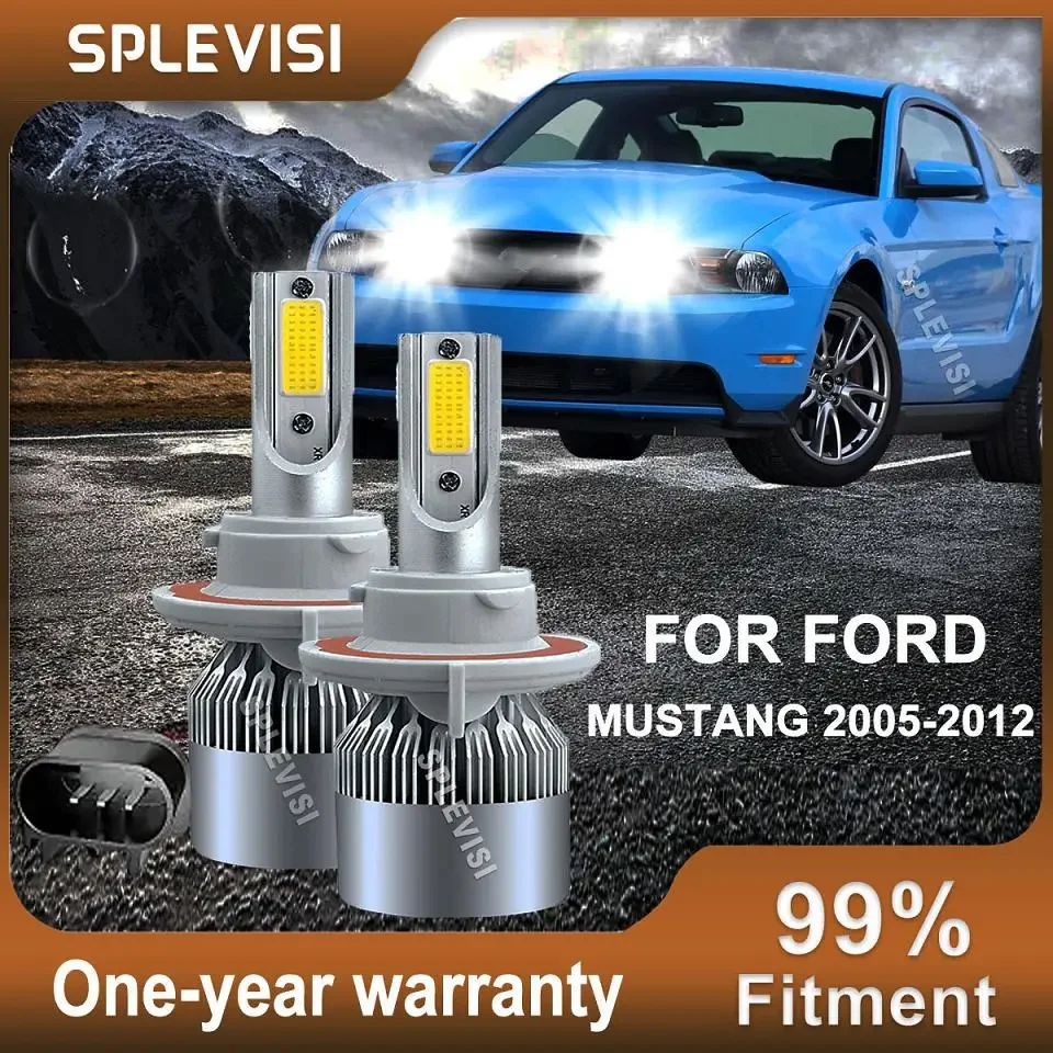 2x H13/9008 LED Bulbs High Low Beam Whtie Engineering beam pattern design For Ford MUSTANG 2006 2007 2008 2009 2010 2011 2012