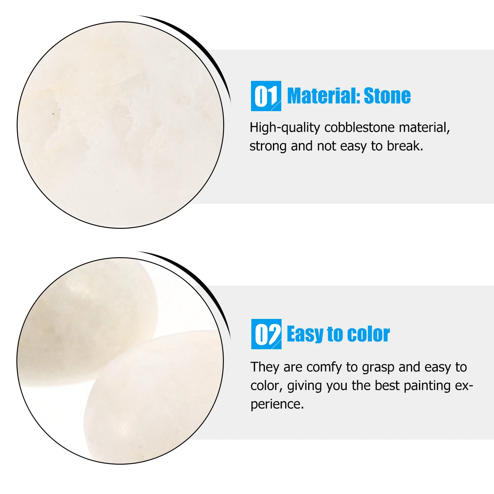 

8 Pcs The Rock Hand-painted Stones DIY Polishing Pebbles Painting Art White Drawing Rocks Kids Child