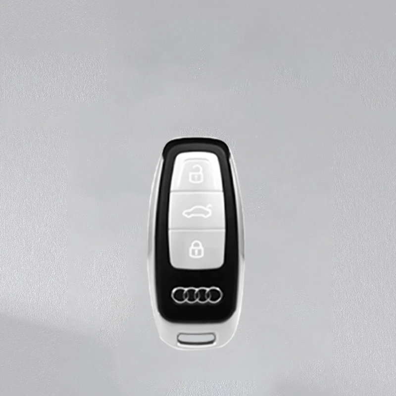 Zinc Alloy Car Smart Remote Key Case Cover Fob Protection Shell for Audi A3 A4 B9 A6 A7 4K A8 E-tron Q5 Q8 C8 D5 SQ8 Accessories