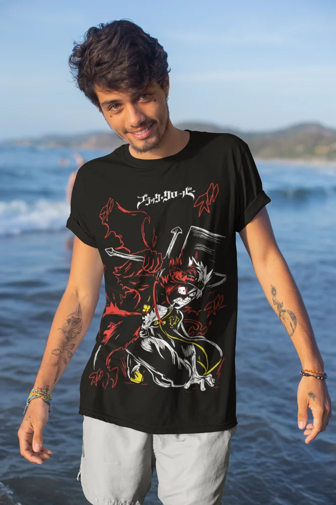 Asta Yuno T-shirt Black Clover Top Anime Manga Girl Gifts Black Shirt Soft Tee