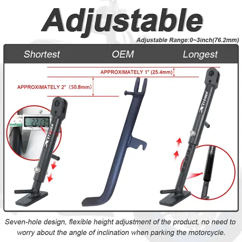 कावासाकी Z125 PRO 2017-2025 Z125 PRO SE Z125 PRO KRT संस्करण KSR110 के लिए मोटरसाइकिल एडजस्टेबल किकस्टैंड स्टील किक साइड स्टैंड 10 best sales केएसआर110 - №8