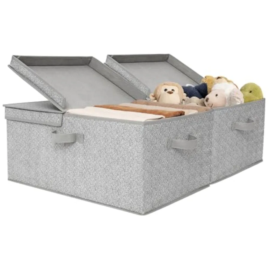 

Large Storage Bins with Lids, Decorative Storage Box for Shees, Fabric Storage Bins Foldable, Storage Basket for Clothes, Keeps