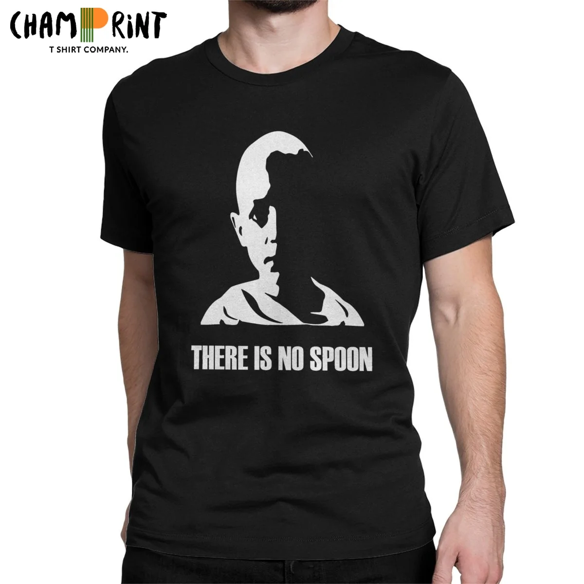 There Is No Spoon Matrixs Qoute Men T Shirts Novelty Tee Shirt Short Sleeve Crewneck T-Shirts 100% Cotton Printed Tops