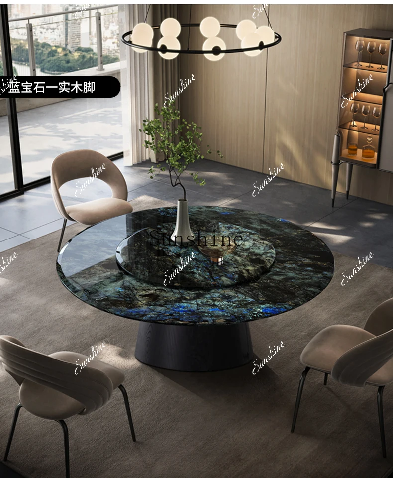 Italian natural marble round simple household dining table  FT