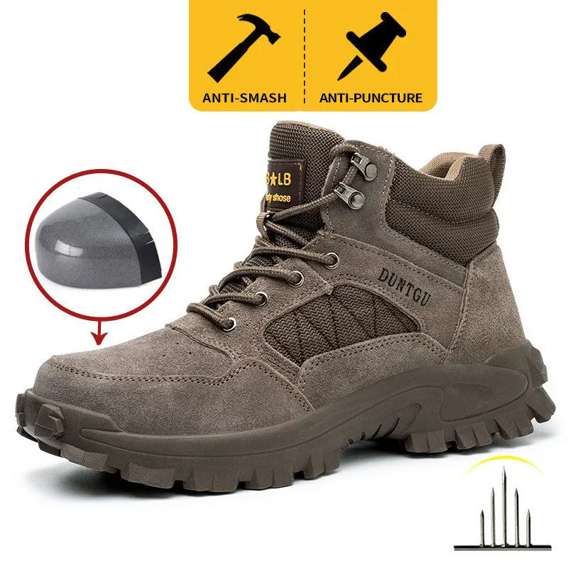 Labor protection shoes anti-smash anti-puncture steel head winter protection steel plate welder safety work combat boots M1118