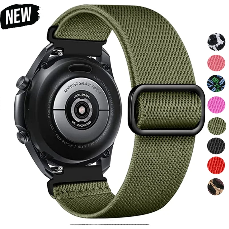 20mm 22mm Band For Huawei Watch GT6/5/4/3 46mm Nylon Elastic Watch Bracelet For Samsung Galaxy Watch6 Classic 43mm 47mm