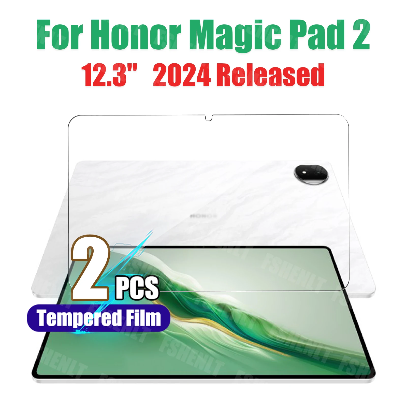 Screen Protector for Honor MagicPad 2 (12.3 inch) 2024 Tempered Glass Film Impact-Protection Anti-Shatter Anti-Scratch HD Clear