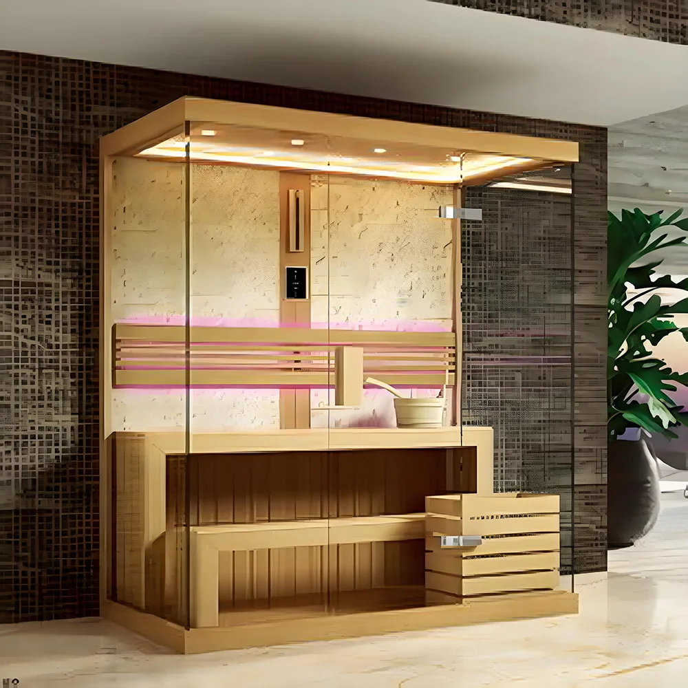 

Canada Red Cedar 1-6 Person Indoor Sauna And Steam Combined Room Accept Customized Home Wet Steam Saunas