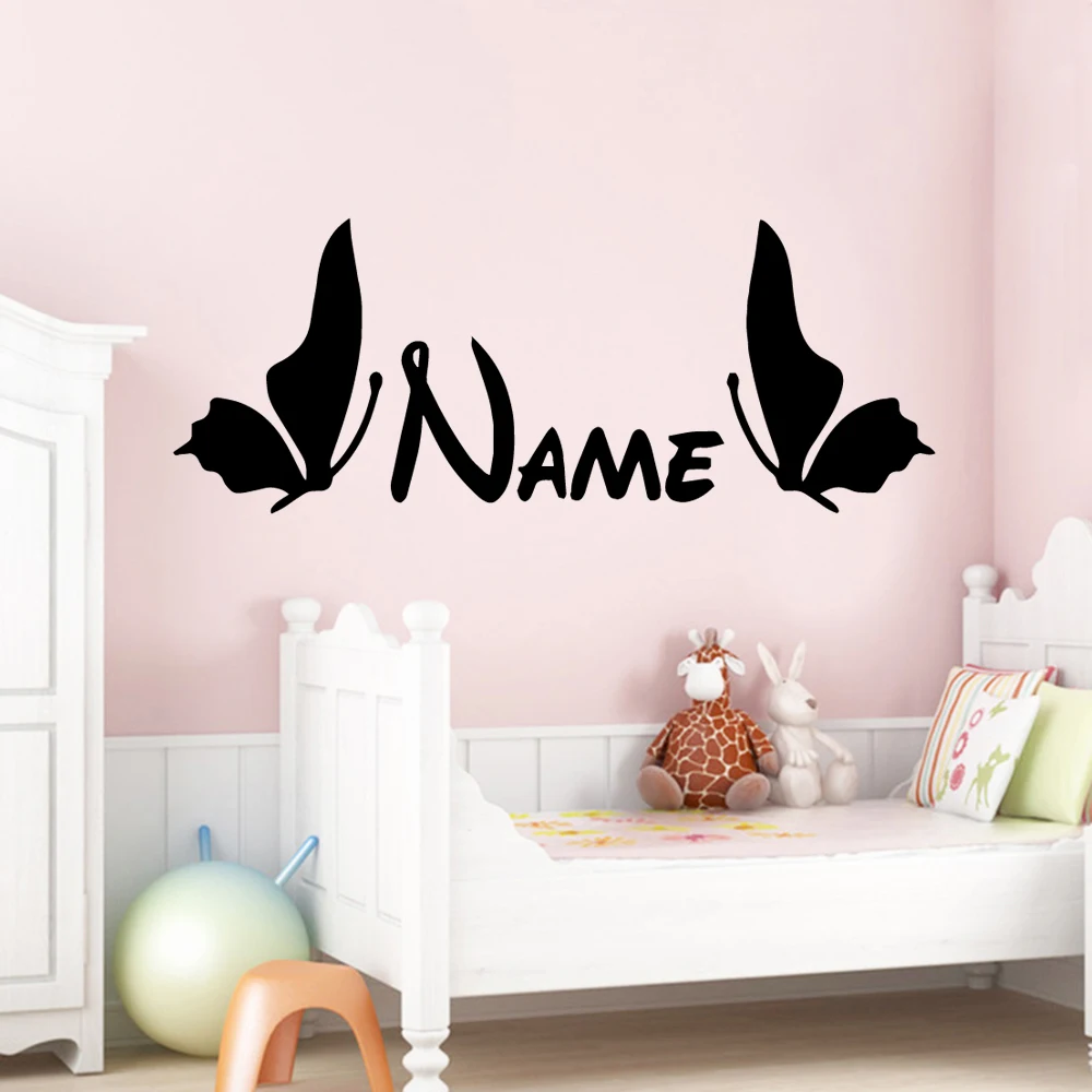 

1 pc charming butterflies and stars Customized Name Wall Sticker Removable Wall Stickers Diy Wallpaper Decal Creative Stickers