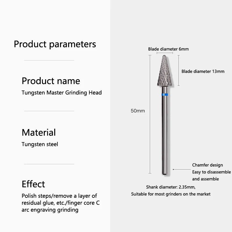 タングステン鋼のネイルドリル,研削ヘッド,マニキュアツール,きれいなペディキュア,研削ヘッド,研磨ツール