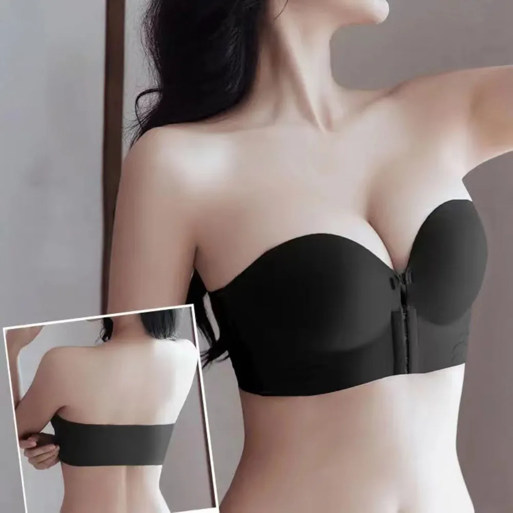 

Breathable Front Buckle Underwear Anti Sagging Seamless Women's Bras without Shoulder Strap without Steel Ring