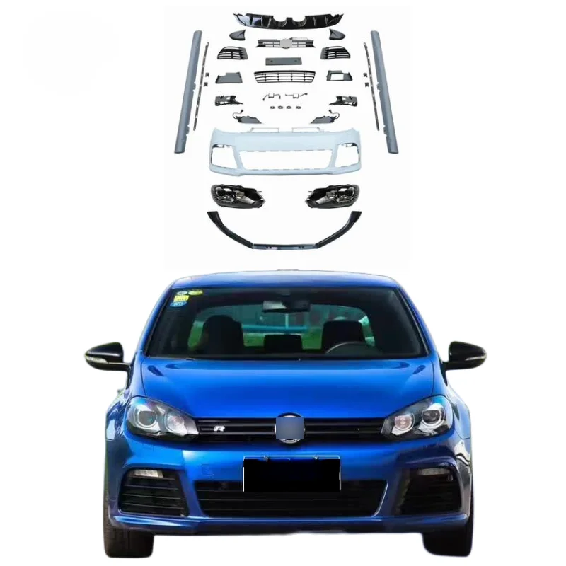 R20 Car bumper For Volkswagen Golf 6 MK6 body kits to R20 front rear car bumper Golf 6 headlights