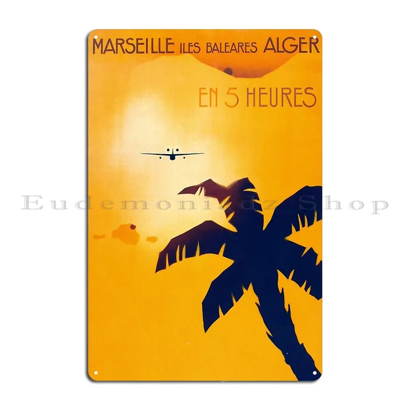 En 5 Heurs Vintage Travel Poster Metal Sign Club Home Garage Designer Club Tin Sign Poster