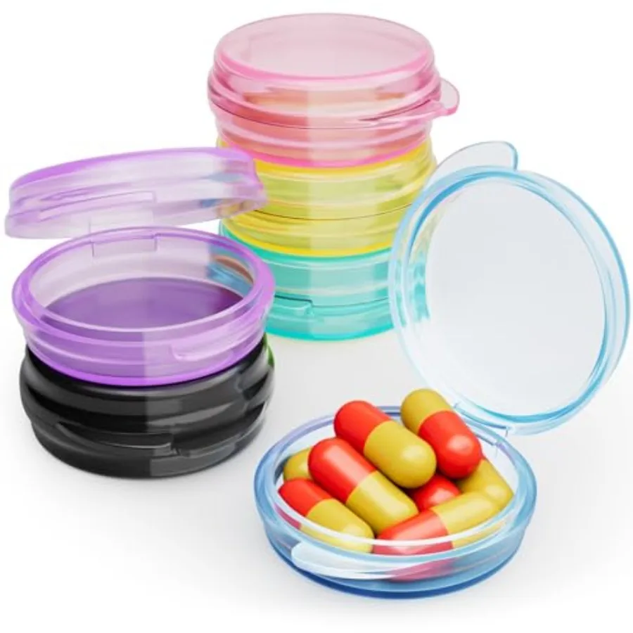 

Small Pill, 6 Pcs Pill Purse Travel Pill Container Portable Daily Medicine Pill Organizer Travel Pill Medicat Fis tamin plement
