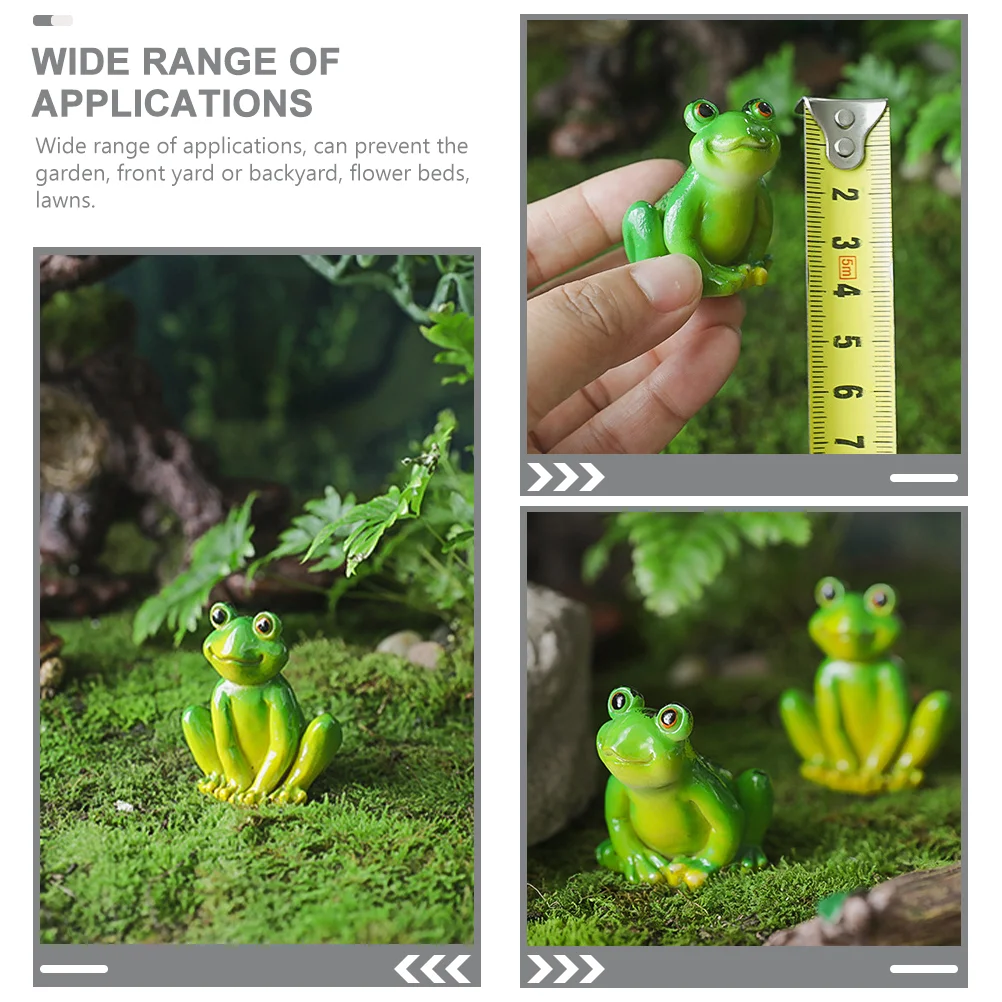 4 Pcs Micro Landscape Frog Ornaments Miniature Statue Simulation Toad Garden Decor Feng Shui Figureine