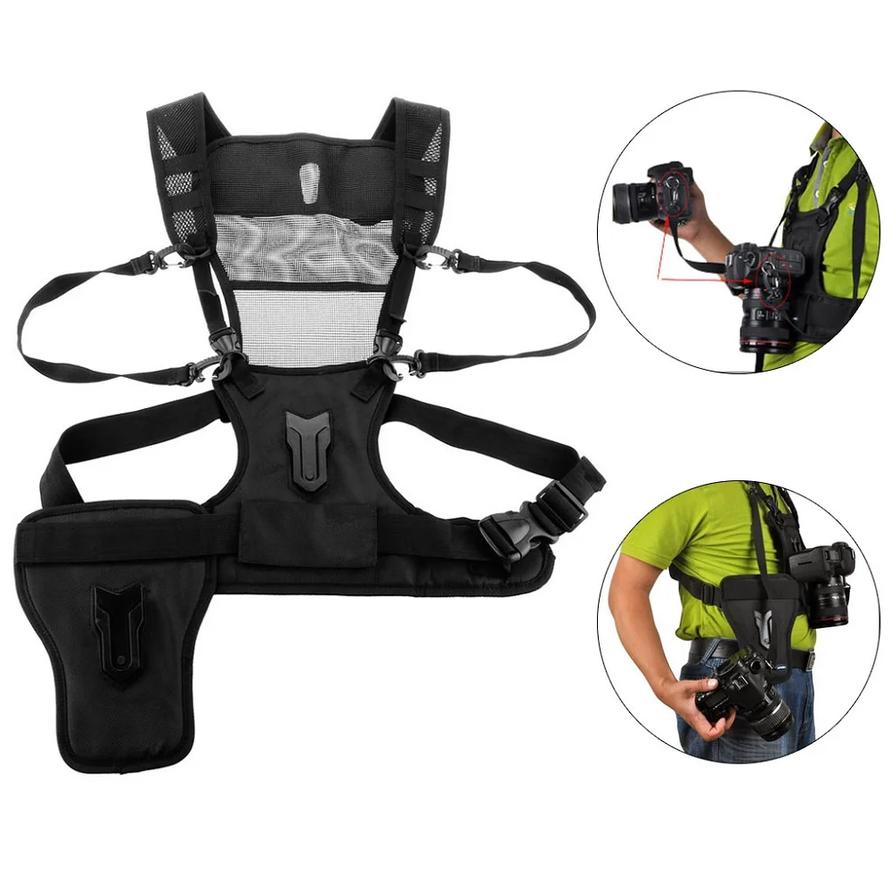 Imagem -03 - Carrier ii Multi Dual Câmera de Transporte Peito Harness Sistema Vest Quick Strap com Coldre Lateral para Canon Nikon Sony Pentax Dslr