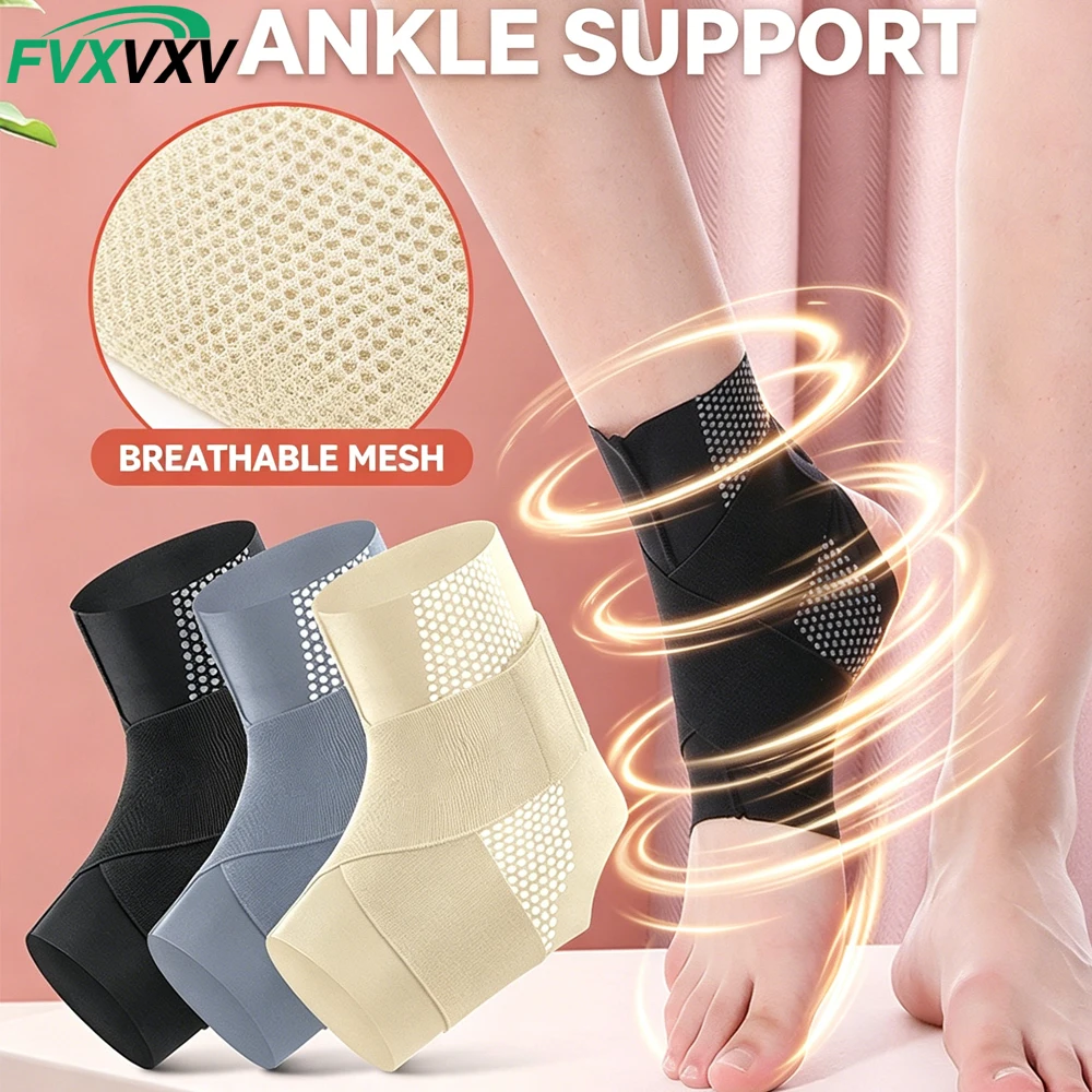 2PCS Adjustable Compression Ankle Brace for Men Women,Strong Sports Protection Ankle Support, Stabilize Ligaments Ease Swelling