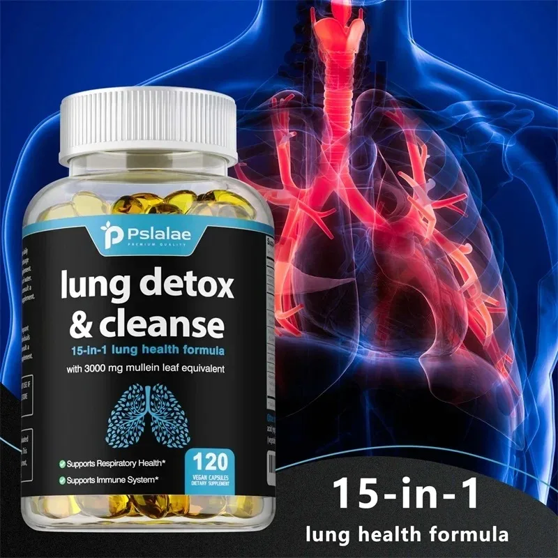 

Lung Detox & Cleanse - with Organic Mullein Leaf Extract - for Lung Detox & Cleanse, Respiratory Health