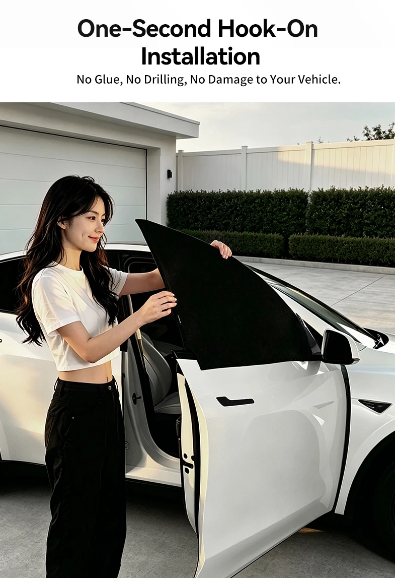 YZ Für Tesla Y Juniper 2025-2026 Auto Seitenfenster Sonnenschutz Camping Sichtschutz Sonnenschutzvorhang Abdeckung Vordere Hintere Windschutzscheibe Zubehör – Detail 3