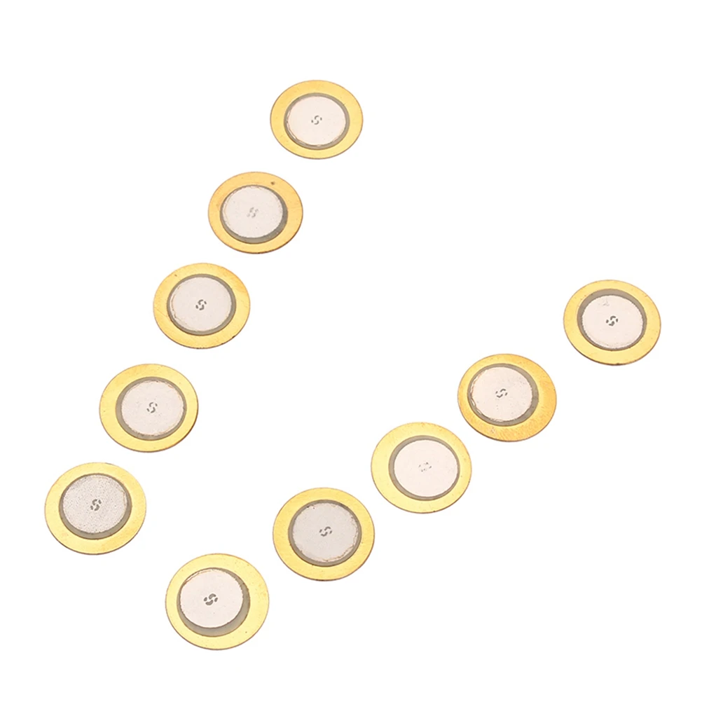 

10 PCS 35mm Diameter Piezo Discs Piezoelectric Copper Ceramic Film Gasket for Instrument Acoustic Guitars Pickups