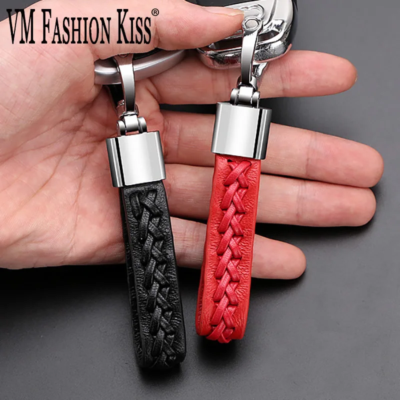 

VM FASHION KISS Braid Sheepskin Keychains Wallet Car Key Ring Motorcycles Keys Holder Keyring Holder Jewelry Accessories Gifts