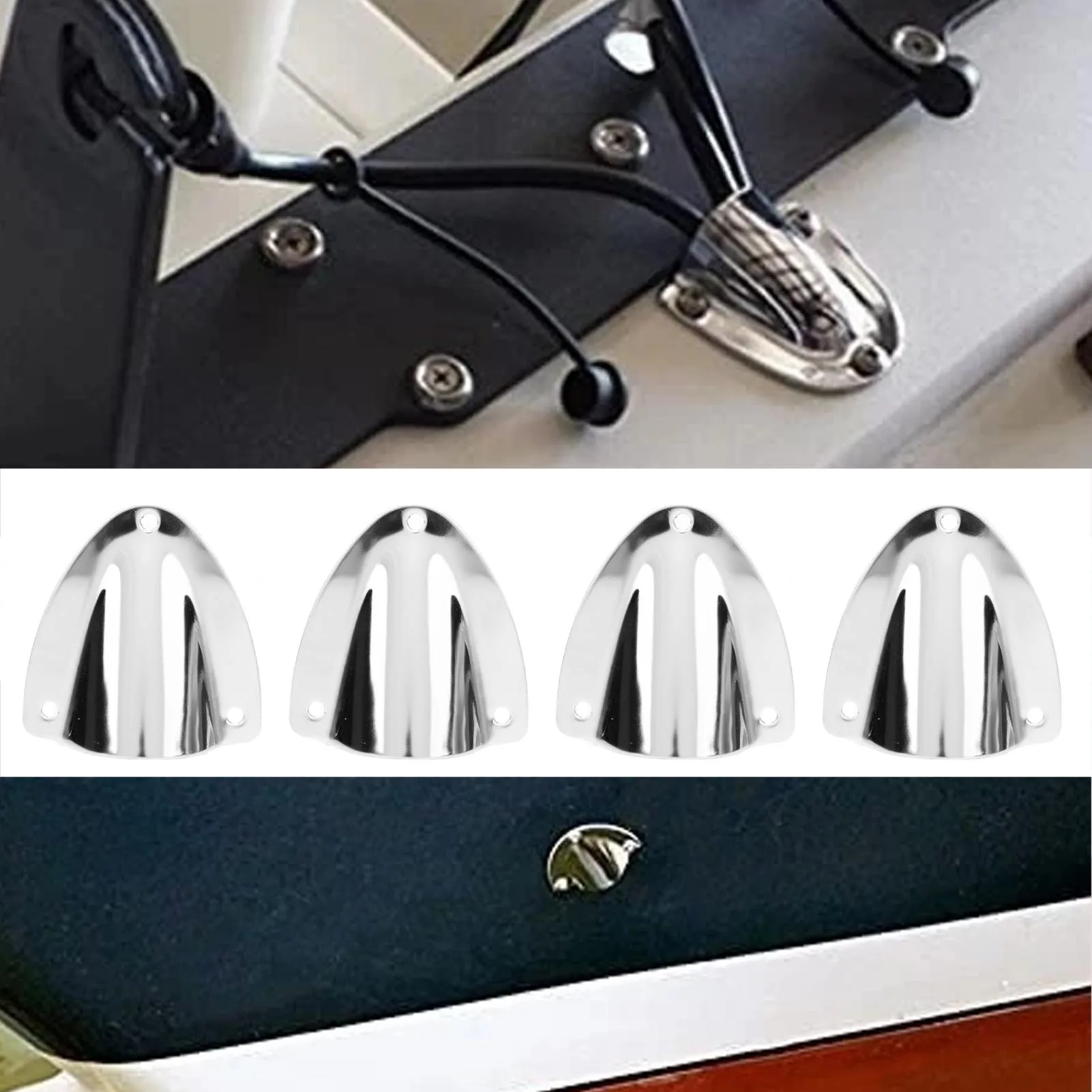 Marine Wire Cable Vent Cover Stylish Easy Installation Boat Clamshell Vent Stainless Steel Mirror Polished for Boat Yacht
