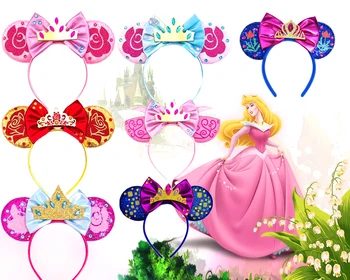 La Belle au bois dormant Mickey Mouse oreille bandeau princesse Aurora femmes Briar Rose bandeaux paillettes arc cheveux accessoires enfants amour cadeau