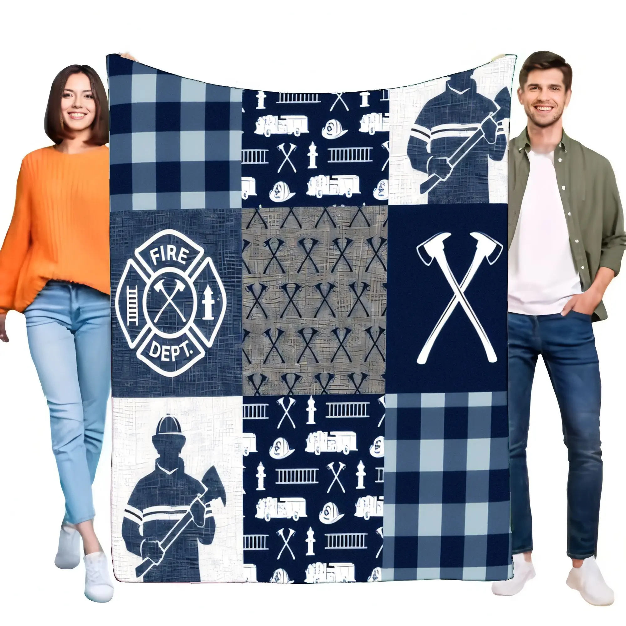Firefighter-Themed Cozy Blanket Soft Throw for Home Decor, Perfect for Sofa or Bed, Ideal Gift for Firefighter Fans and Heroes,