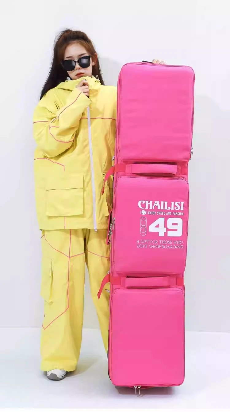 

Youth Ski Bag with Wheels, Snowboard Bag for Girls, Backpack for Single and Double Boards, High-Quality, Large Capacity, Easy-To-Carry Ski Equipment Suitcase, Single Shoulder Crossbody Snowboard Bag