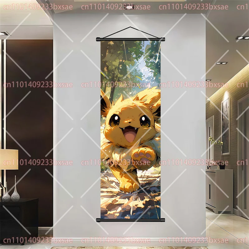Pokémon Scroll Painting Pikachu Psyduck Eevee HD Poster Fan Exclusive Wall Decoration Hanging Painting Children's Holiday Gift - view 6