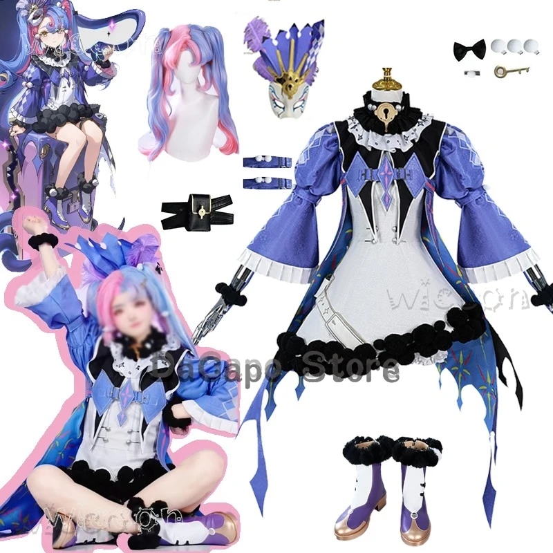 

Wuwa ROCCIA Cosplay Costume Wig Wuthering Waves Anime Game Clothes Girls Uniforms Halloween Party Fancy Outfit Lolita Disfraz