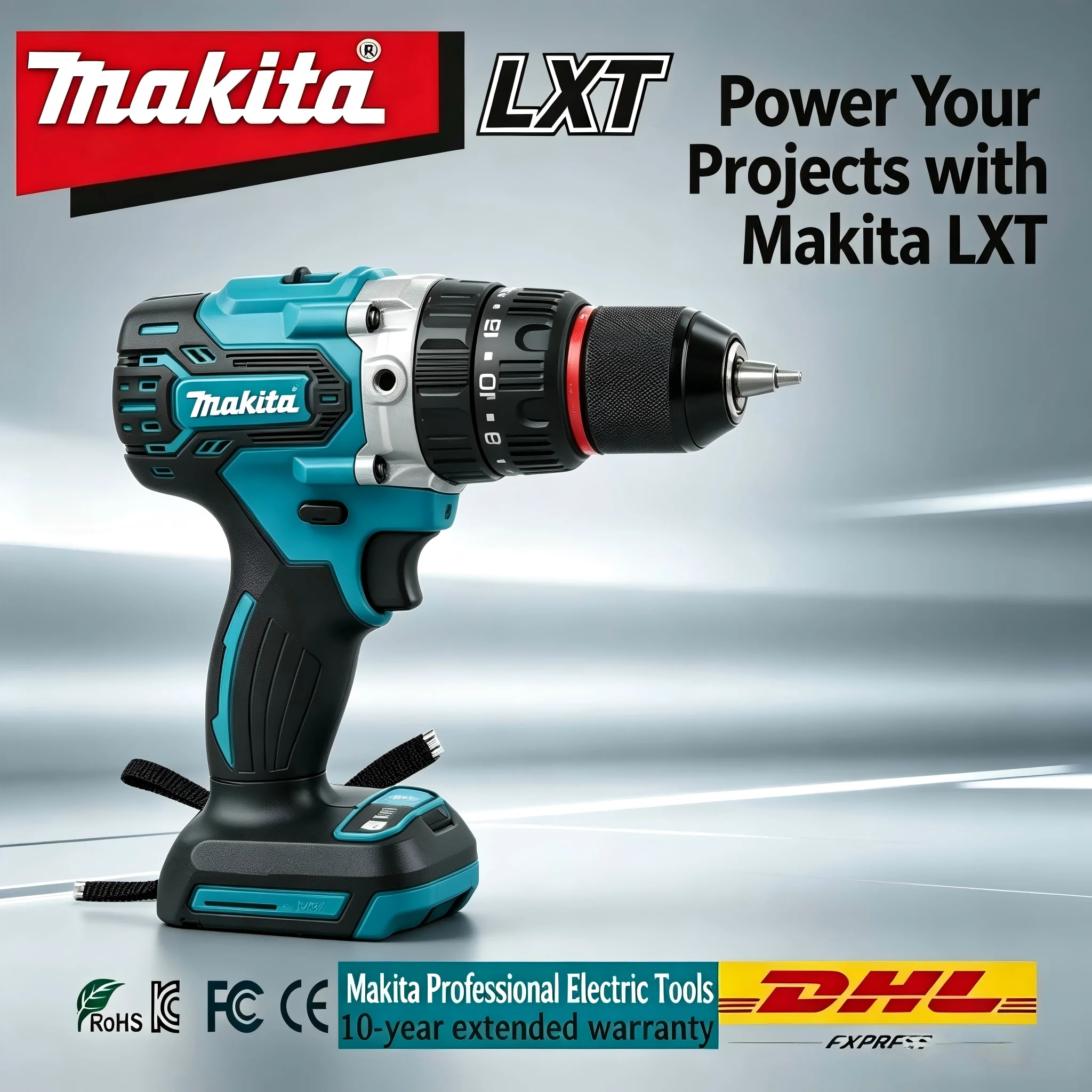 

2026 Original Makita DDF487 18V Brushless Drill Driver 6Ah Battery XPT Design for Construction Workshop & Household Use