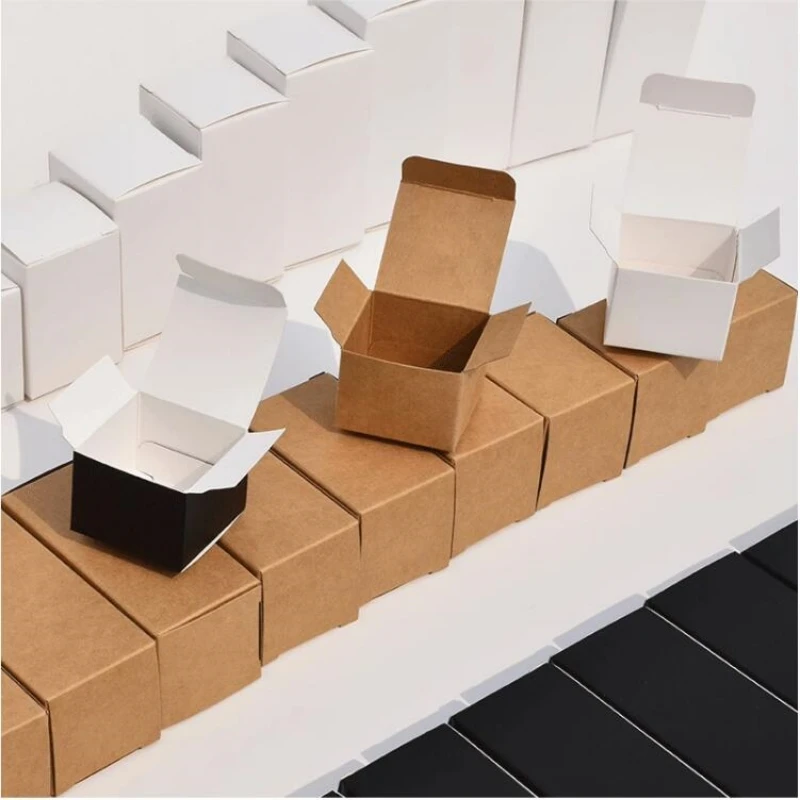 30pcs Brown Kraft Cardboard Tube Packaging Box White Black Paper Universal Box For Cosmetic Jar Nail Polish Container