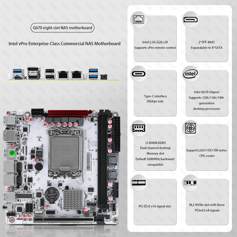 Q670 ITX NAS Motherboard Kit,  - Pc Gaming I7 14Th Gen review and price