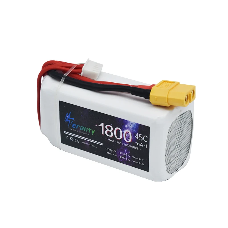 2PCS 14.8V LiPo Battery 4S 1800mAh 1500mAh 45Cfor Freestyle FPV Quadcopter Airplane Parts with XT60 Deans T XT30 Plug