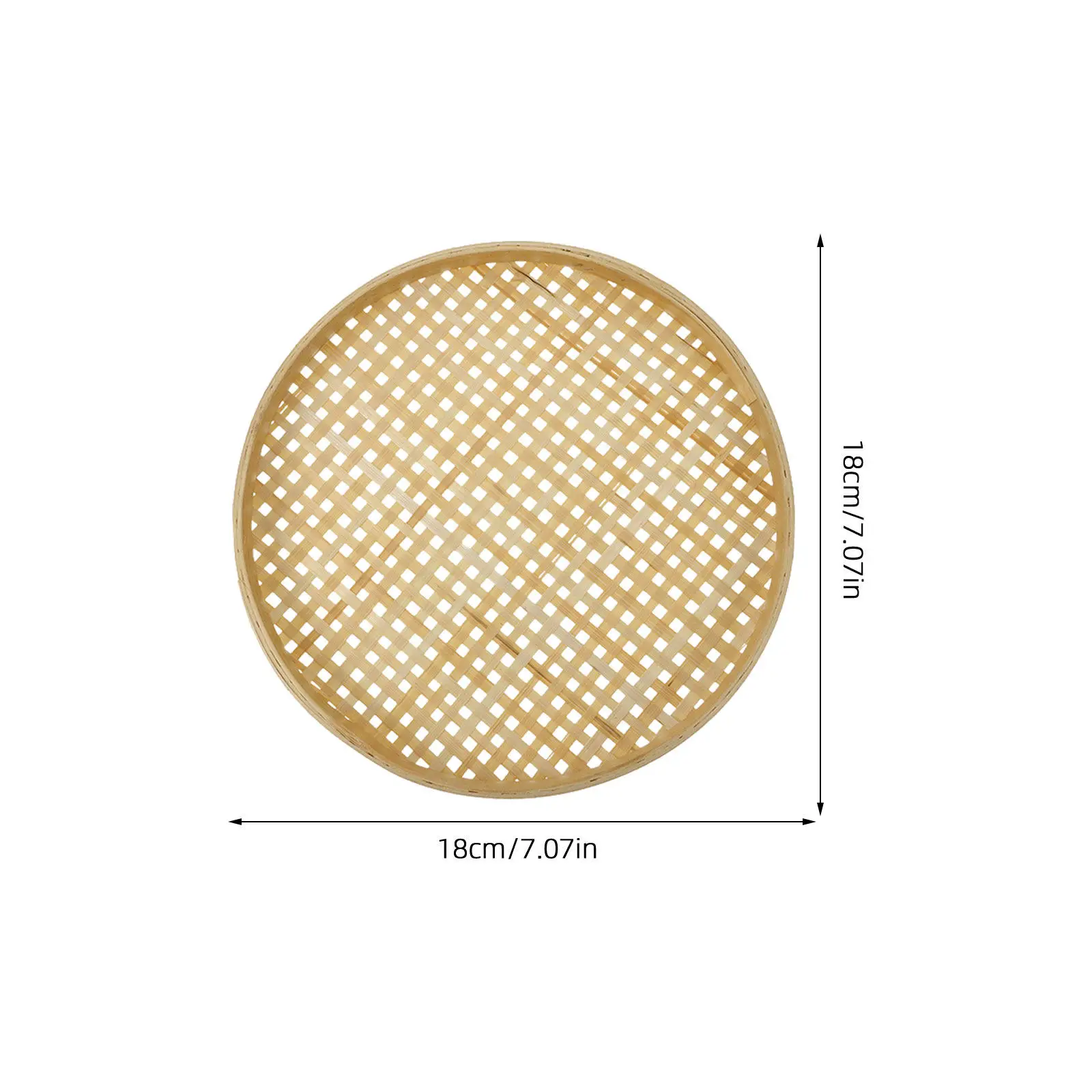 3Pcs Bamboo Weaving Colander Basket Strong Wear Resistant Household Sieve for Efficient Food Storage Display and Gifting