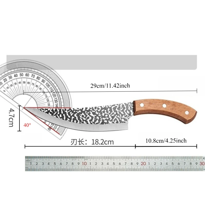 Handmade Forged Kitchen Knife Butcher Knife Boning Knives Meat Cleaver Vegetables Cutter Professional Household Chef Cook Knife