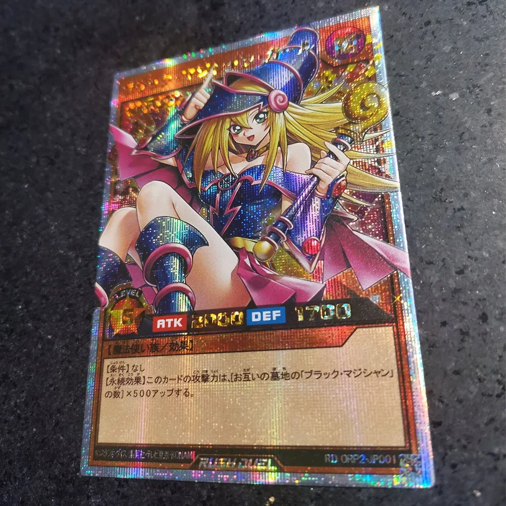 Anime Yu-Gi-Oh DIY ACG Black Magician Girl Contests Game Cards Boys Toys Collectible Cards Christmas Birthday Gifts Board Game