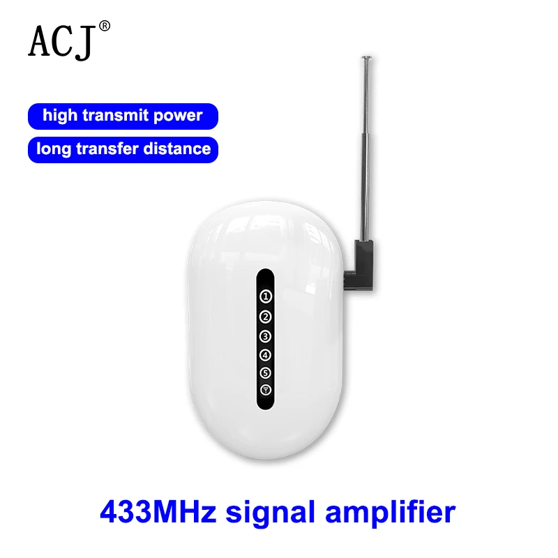ACJ 433MHz Signal Extender Long Range Booster Strong Signal Barrier-free Through Walls For Home Alarm Security System